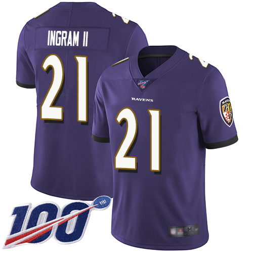 Baltimore Ravens Limited Purple Men Mark Ingram II Home Jersey NFL Football #21 100th Season Vapor Untouchable
